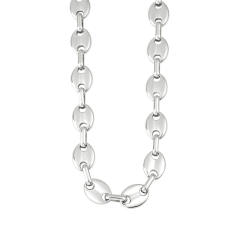 Hot-Selling Coffee Bean Hip-Hop 18K Gold stainless Steel Necklace Bracelet Set Stainless Steel Pig Nose Jewelry