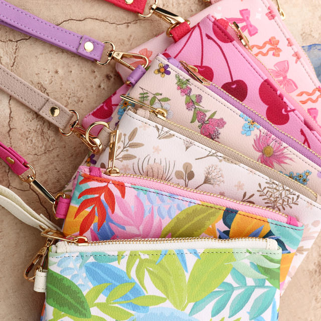 Colorful painting two bags clutch bag coin purse bag