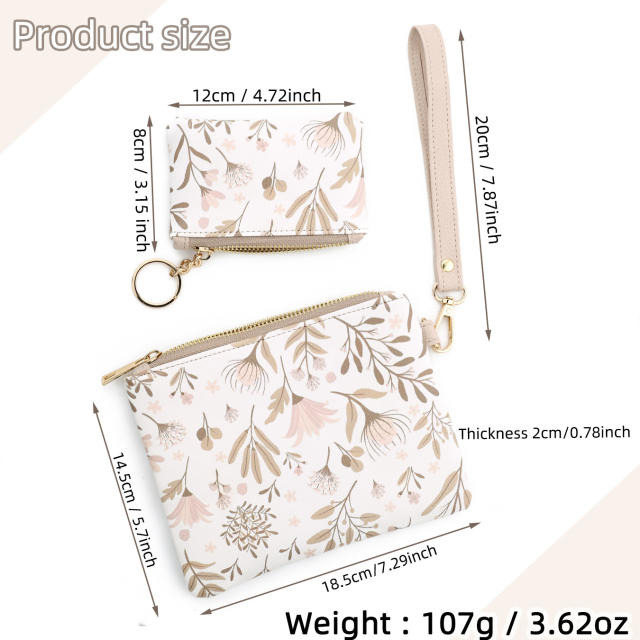 Colorful painting two bags clutch bag coin purse bag