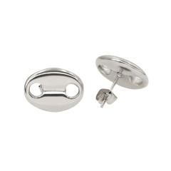 Stainless steel coffee bean oval earrings pig nose studs earrings