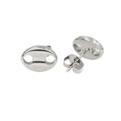Stainless steel coffee bean oval earrings pig nose studs earrings