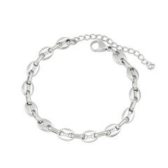 Hot-Selling Coffee Bean Hip-Hop 18K Gold stainless Steel Necklace Bracelet Set Stainless Steel Pig Nose Jewelry