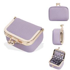 New Women's Coin Purse Genuine Leather Mini Earrings Ring Necklace Jewelry Box