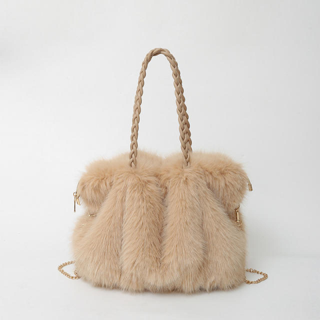 New Autumn Winter Fluffy Bag Women's Portable Shoulder Bag Large Capacity Crossbody Bag Tote Fluffy Bag