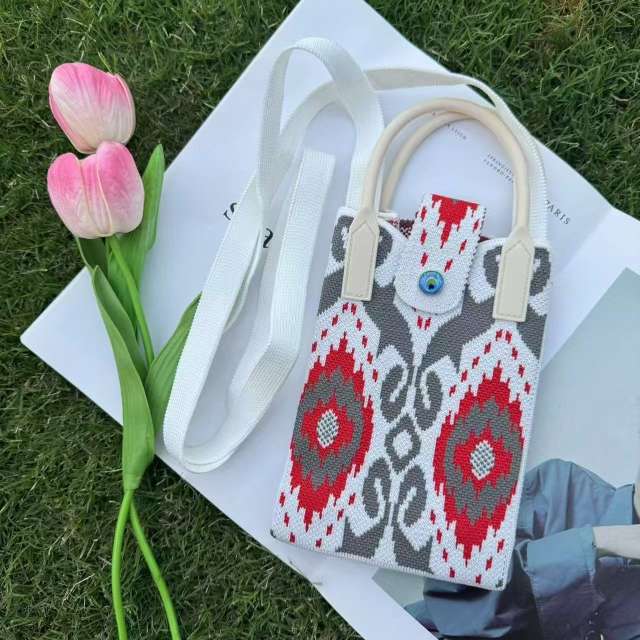 Holiday coloful kniited phone bag crossbody bag
