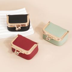 New Women's Coin Purse Genuine Leather Mini Earrings Ring Necklace Jewelry Box