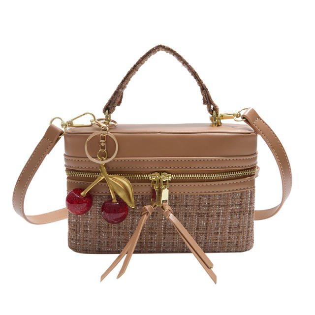 Channel style christmas new year box bag handbag crossbody bag