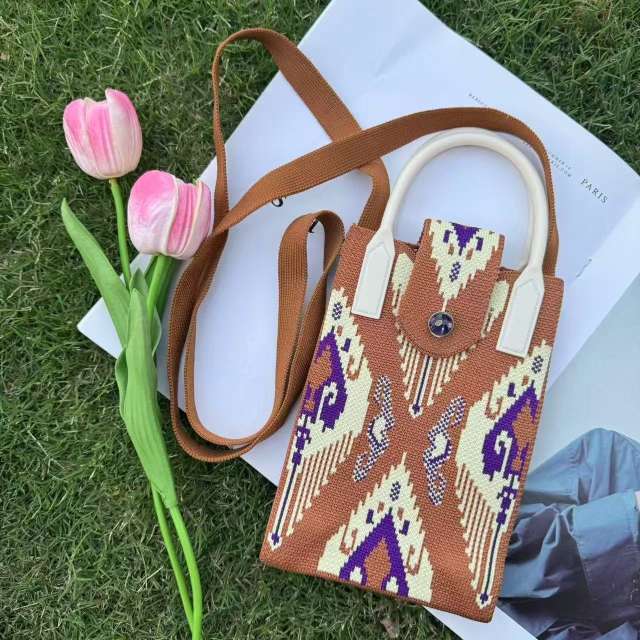 Holiday coloful kniited phone bag crossbody bag