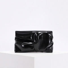 Easy match fold pattern PU leather clutch bag evening bag