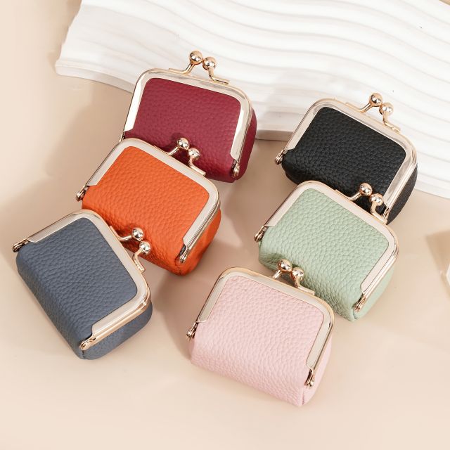 New Women's Coin Purse Genuine Leather Mini Earrings Ring Necklace Jewelry Box