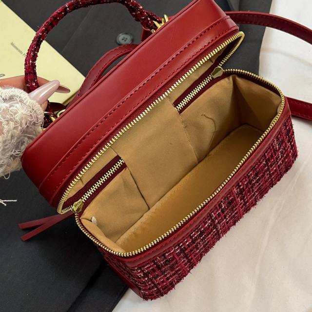 Channel style christmas new year box bag handbag crossbody bag