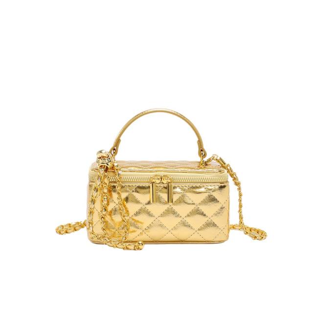 New design quilted pattern box bag chain bag crossbody bag