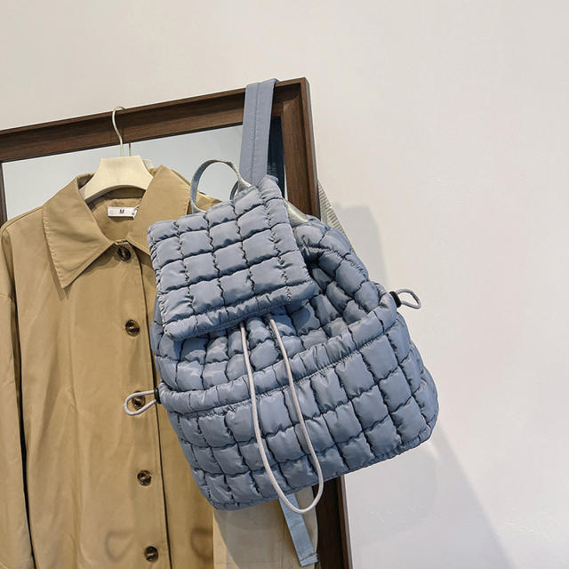 Women's New Cotton Bag Fashion Pleated Cloud Bag Large Capacity Backpack for Commuter Travel