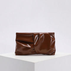 Easy match fold pattern PU leather clutch bag evening bag