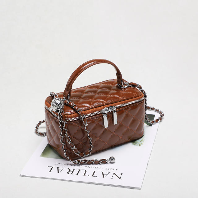 New design quilted pattern box bag chain bag crossbody bag