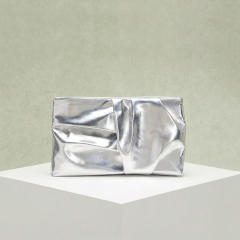 Easy match fold pattern PU leather clutch bag evening bag