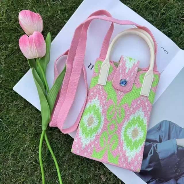 Holiday coloful kniited phone bag crossbody bag