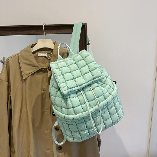 Women's New Cotton Bag Fashion Pleated Cloud Bag Large Capacity Backpack for Commuter Travel
