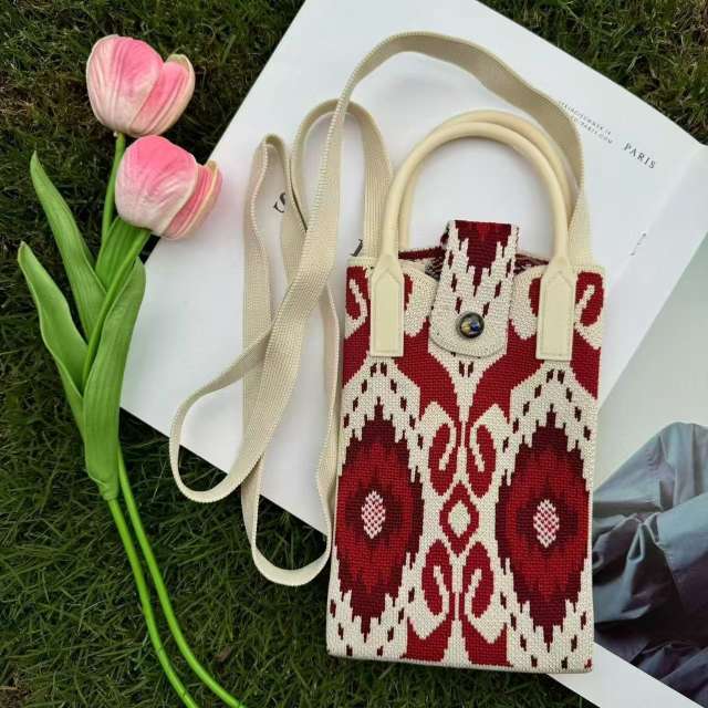 Holiday coloful kniited phone bag crossbody bag