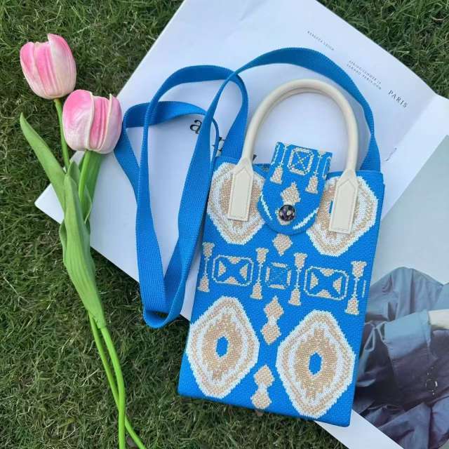 Holiday coloful kniited phone bag crossbody bag