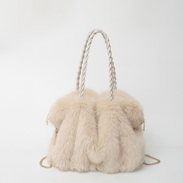New Autumn Winter Fluffy Bag Women's Portable Shoulder Bag Large Capacity Crossbody Bag Tote Fluffy Bag