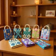 Holiday coloful kniited phone bag crossbody bag