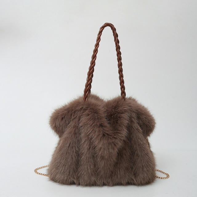 New Autumn Winter Fluffy Bag Women's Portable Shoulder Bag Large Capacity Crossbody Bag Tote Fluffy Bag
