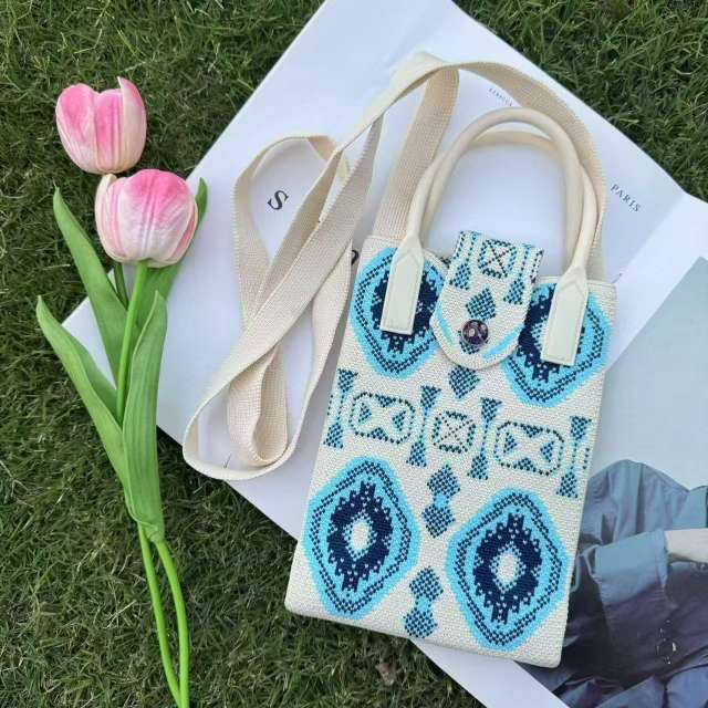 Holiday coloful kniited phone bag crossbody bag