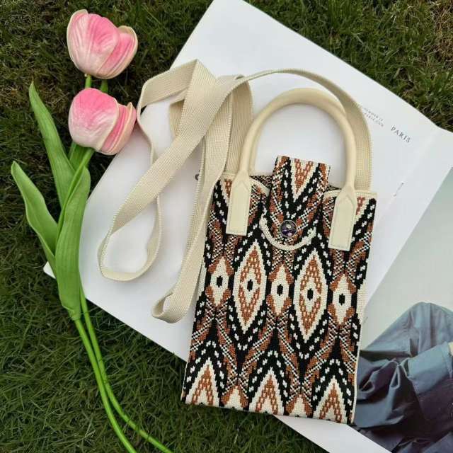 Holiday coloful kniited phone bag crossbody bag