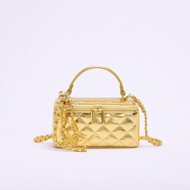 New design quilted pattern box bag chain bag crossbody bag