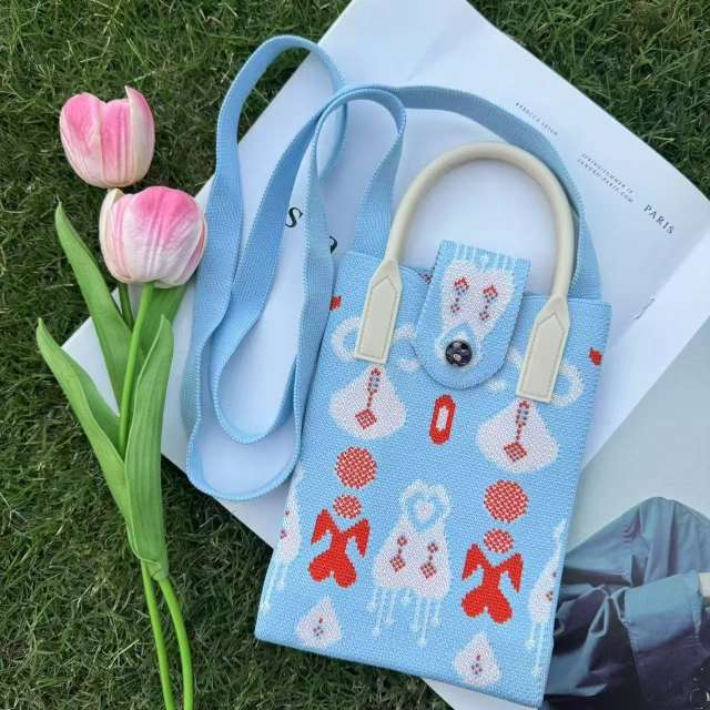 Holiday coloful kniited phone bag crossbody bag