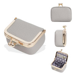 New Women's Coin Purse Genuine Leather Mini Earrings Ring Necklace Jewelry Box