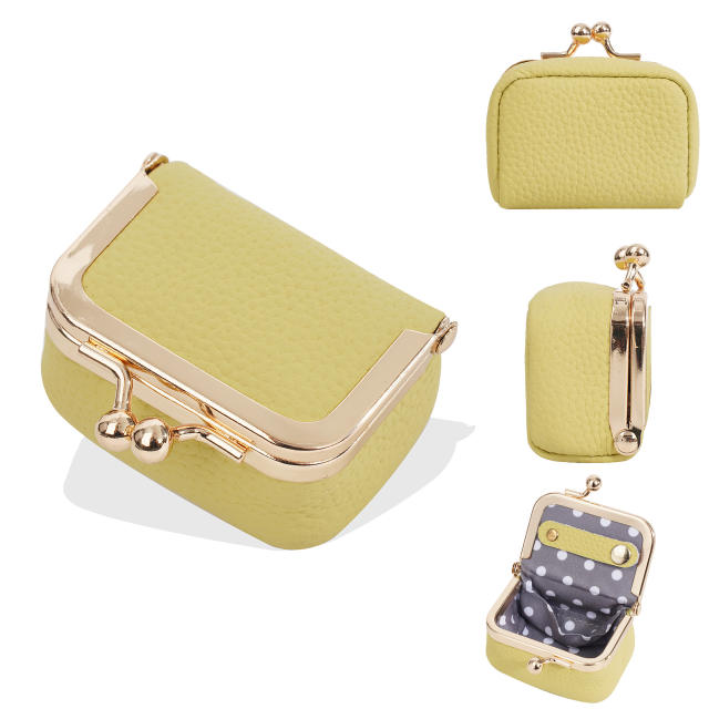 New Women's Coin Purse Genuine Leather Mini Earrings Ring Necklace Jewelry Box