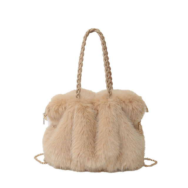 New Autumn Winter Fluffy Bag Women's Portable Shoulder Bag Large Capacity Crossbody Bag Tote Fluffy Bag