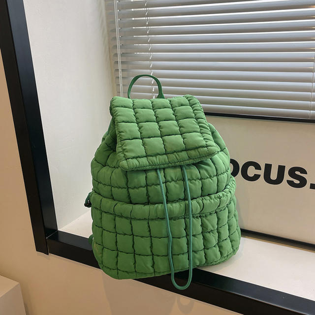 Women's New Cotton Bag Fashion Pleated Cloud Bag Large Capacity Backpack for Commuter Travel