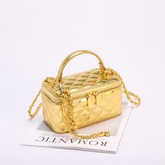 New design quilted pattern box bag chain bag crossbody bag