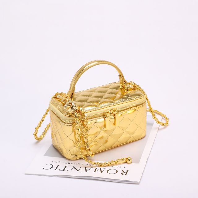New design quilted pattern box bag chain bag crossbody bag