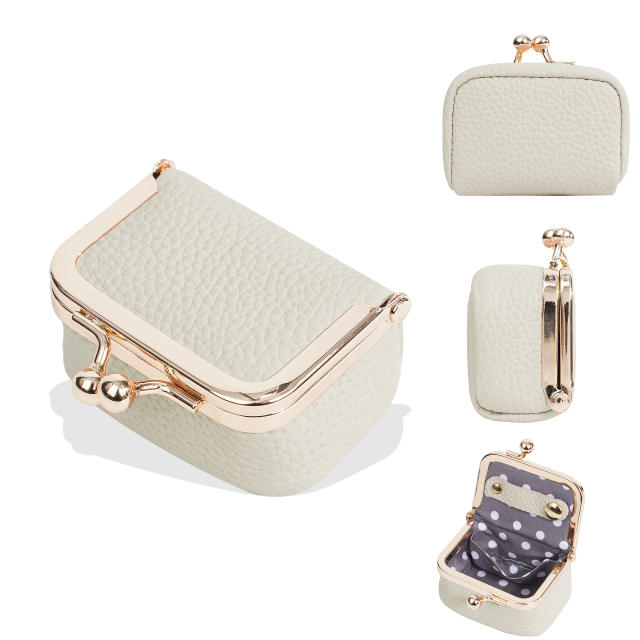 New Women's Coin Purse Genuine Leather Mini Earrings Ring Necklace Jewelry Box