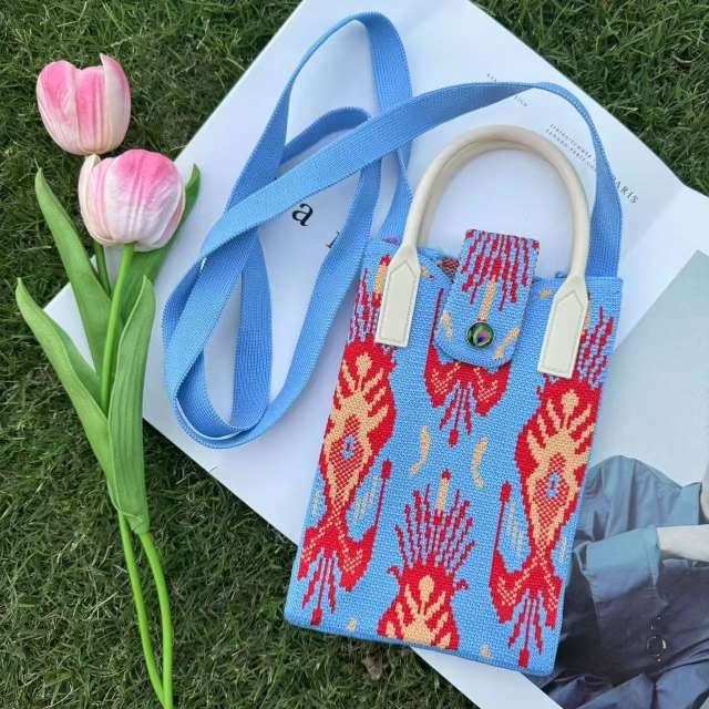 Holiday coloful kniited phone bag crossbody bag