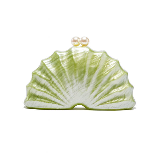 New Shoulder Crossbody Bag Shaped Shell Acrylic Bag Fashion Wedding Dinner Clutch Bag