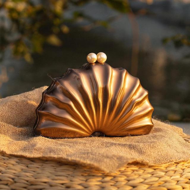 New Shoulder Crossbody Bag Shaped Shell Acrylic Bag Fashion Wedding Dinner Clutch Bag