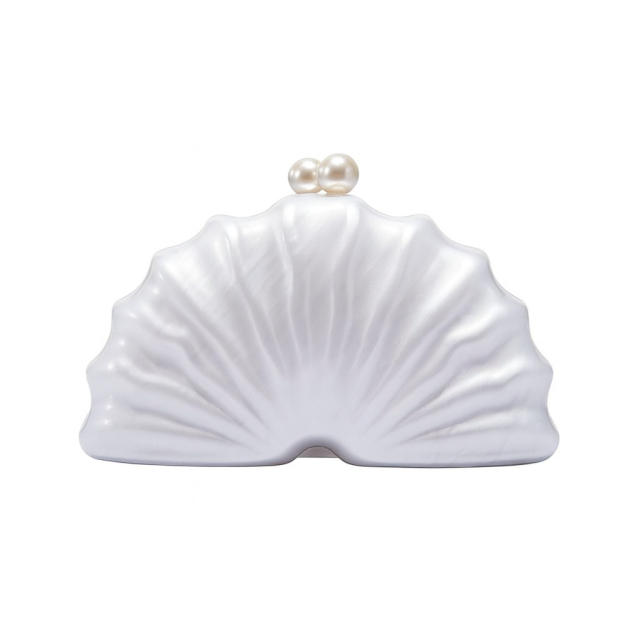 New Shoulder Crossbody Bag Shaped Shell Acrylic Bag Fashion Wedding Dinner Clutch Bag