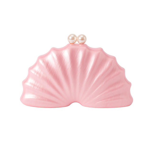 New Shoulder Crossbody Bag Shaped Shell Acrylic Bag Fashion Wedding Dinner Clutch Bag