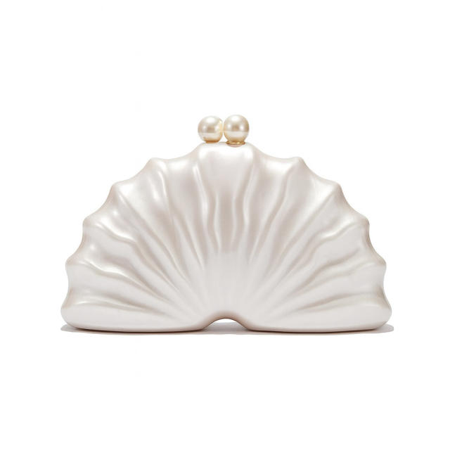New Shoulder Crossbody Bag Shaped Shell Acrylic Bag Fashion Wedding Dinner Clutch Bag