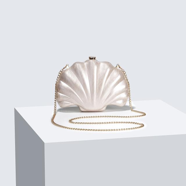 New Shoulder Crossbody Bag Shaped Shell Acrylic Bag Fashion Wedding Dinner Clutch Bag