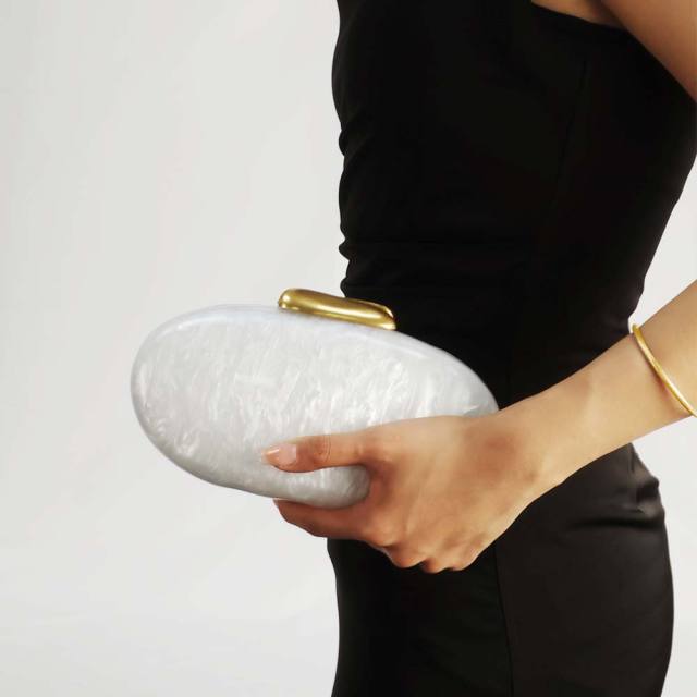 New Shoulder Crossbody Bag Special-Shaped Shell Acrylic Bag Fashion Wedding Dinner Clutch Bag