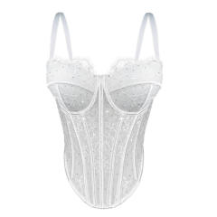 New Sexy Lace Camisole Women's Outer Wearing Corset Gather Underwear Fishbone Tube Top