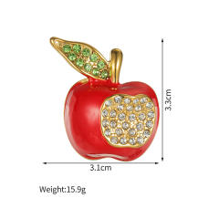 18KG hot sale red enamel cherry apple stainless steel brooch