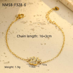 Sweet diamond flower dog paws thin chain stainless steel bracelet