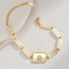 Luxury shell bracelet girls stainless steel simple adjustable bracelet